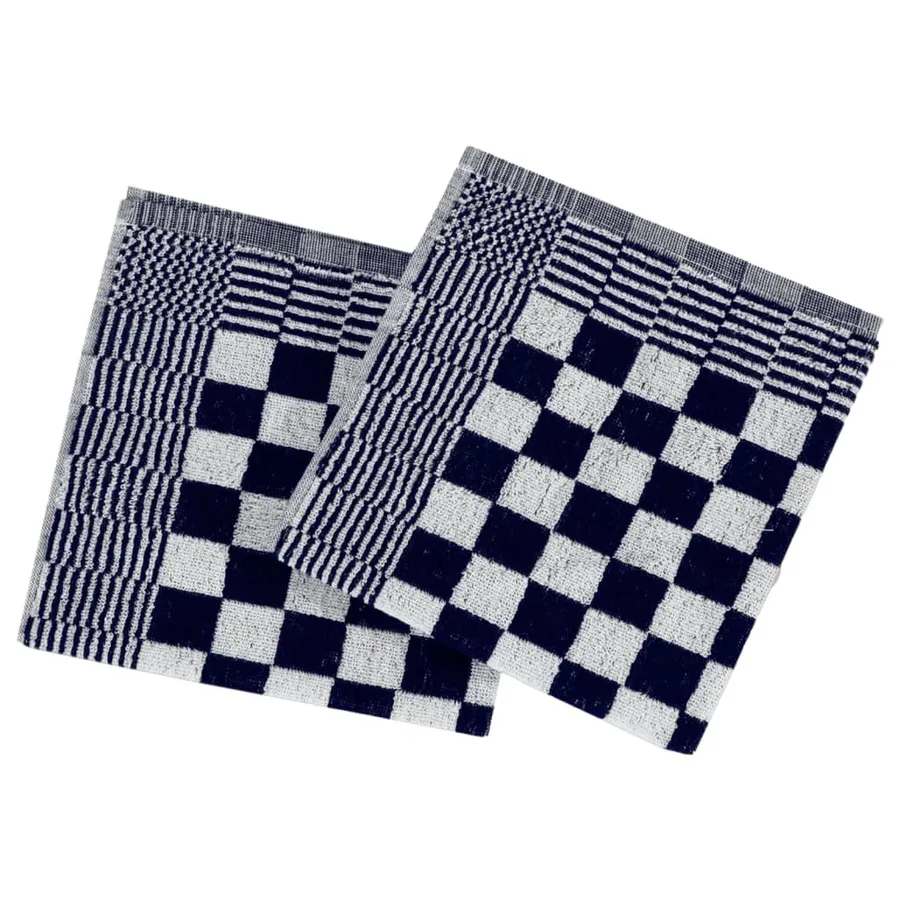 Ensemble de serviettes 10 pcs bleu et blanc coton - 7