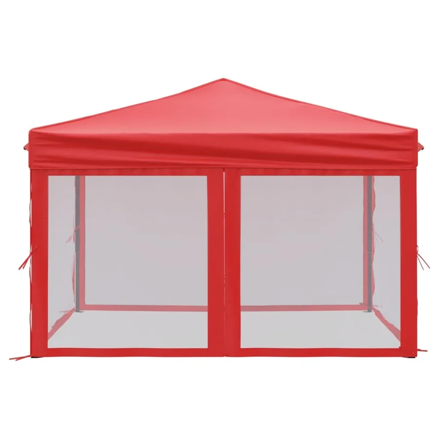 Tente de réception pliable avec parois Rouge 3x3 m - 4
