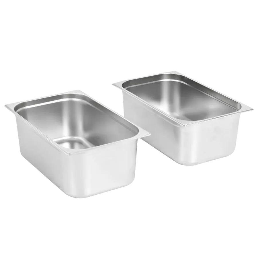 Récipients Gastronorm 2 pcs GN 1/1 200 mm Acier inoxydable - 2