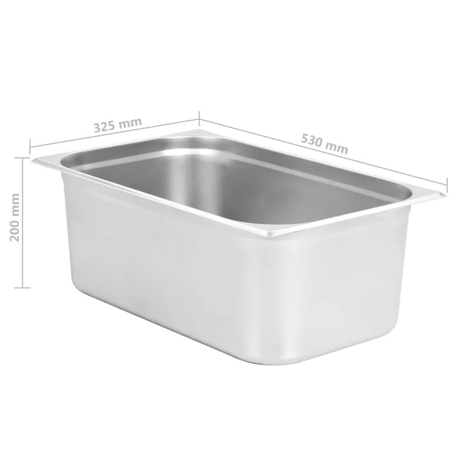 Récipients Gastronorm 2 pcs GN 1/1 200 mm Acier inoxydable - 8