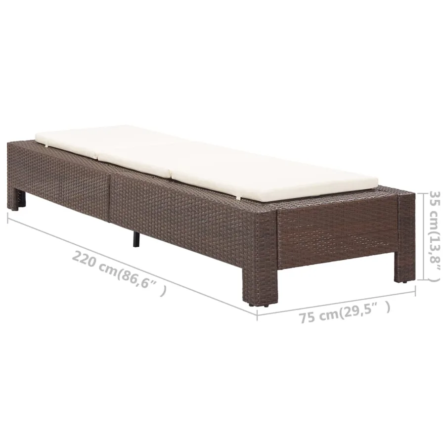 Transat avec coussin Marron Résine tressée - 9