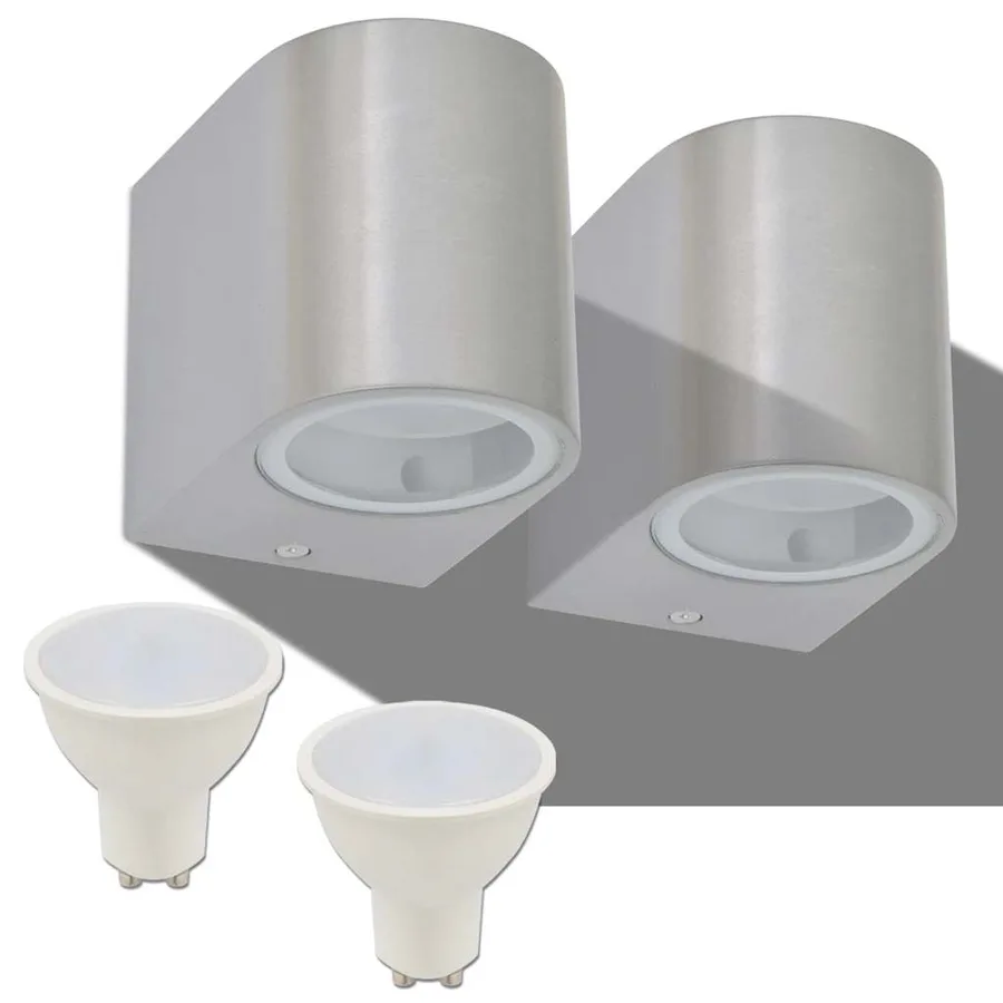 Applique murale LED d'extérieur 2 pièces Ronde vers le bas - 2