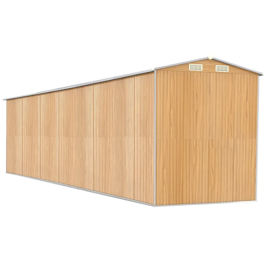 Abri de jardin Marron clair 192x855x223 cm Acier galvanisé - 6