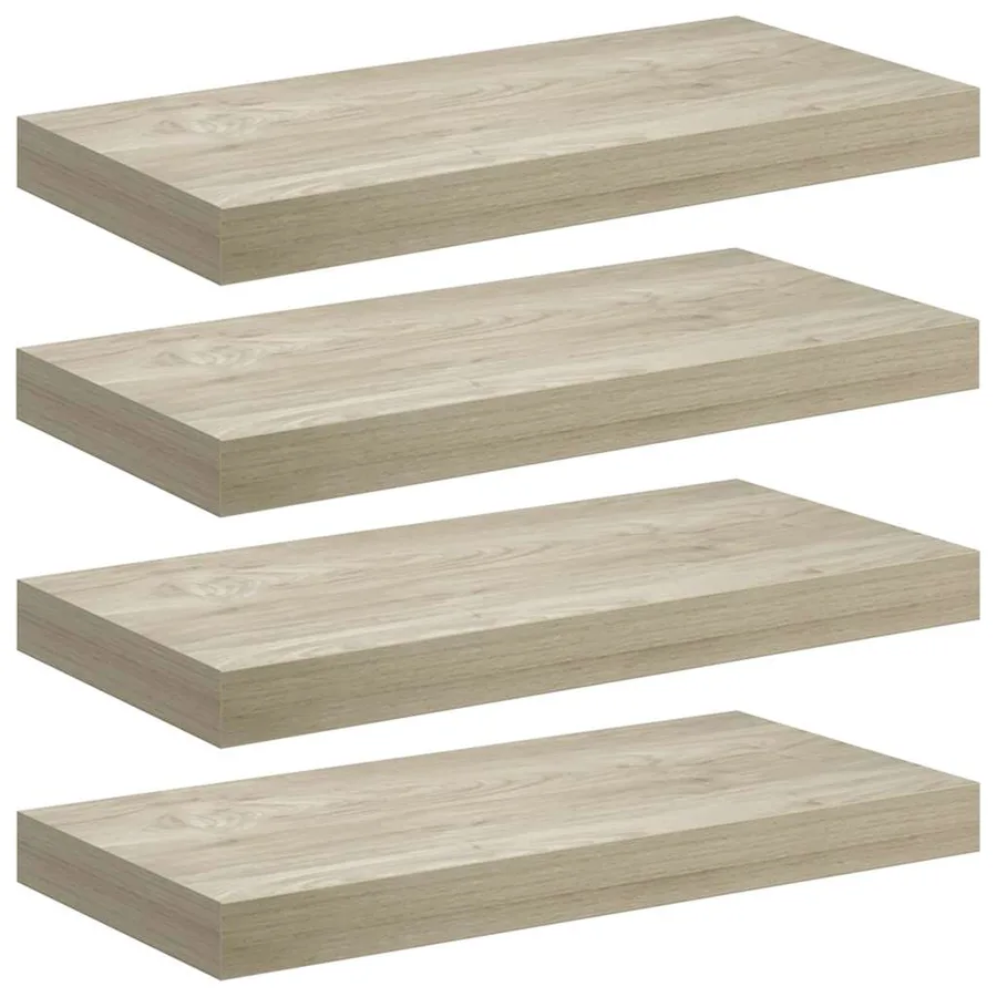 Étagères murales flottantes 4 pcs chêne 50x23x3,8 cm MDF - 2