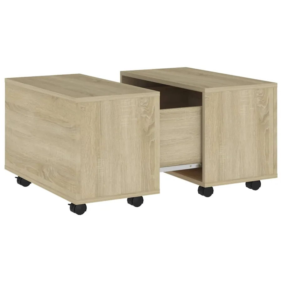 Table basse chêne sonoma 60x60x38 cm bois d'ingénierie - 2