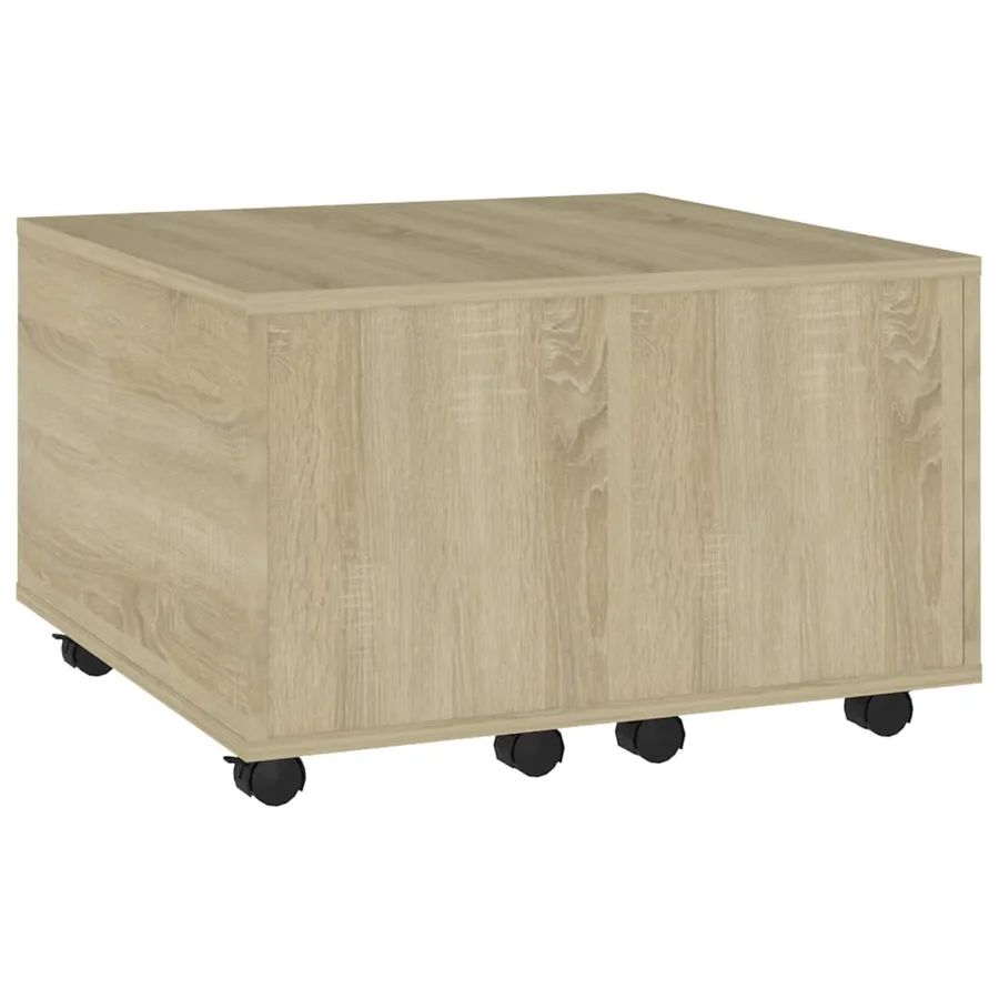 Table basse chêne sonoma 60x60x38 cm bois d'ingénierie - 3