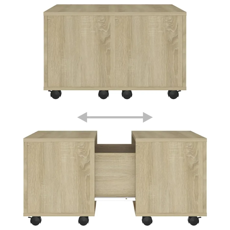Table basse chêne sonoma 60x60x38 cm bois d'ingénierie - 7