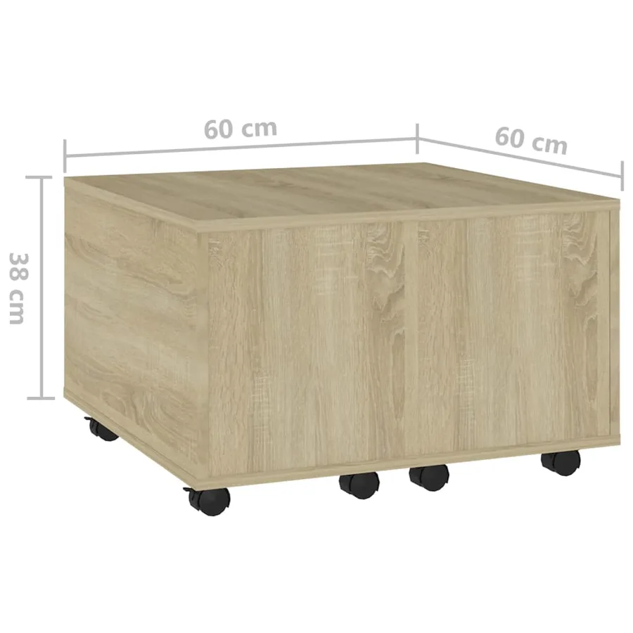 Table basse chêne sonoma 60x60x38 cm bois d'ingénierie - 8