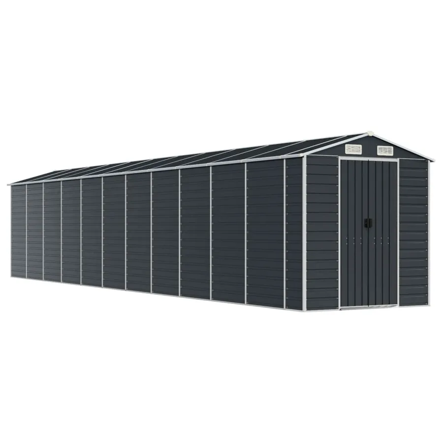 Abri de jardin anthracite 191x980x198 cm acier galvanisé - 2