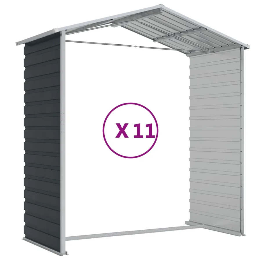 Abri de jardin anthracite 191x980x198 cm acier galvanisé - 9