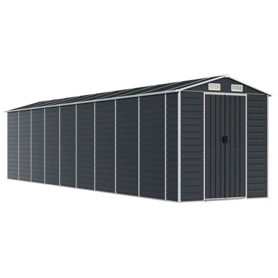 Abri de jardin anthracite 191x810x198 cm acier galvanisé - 2