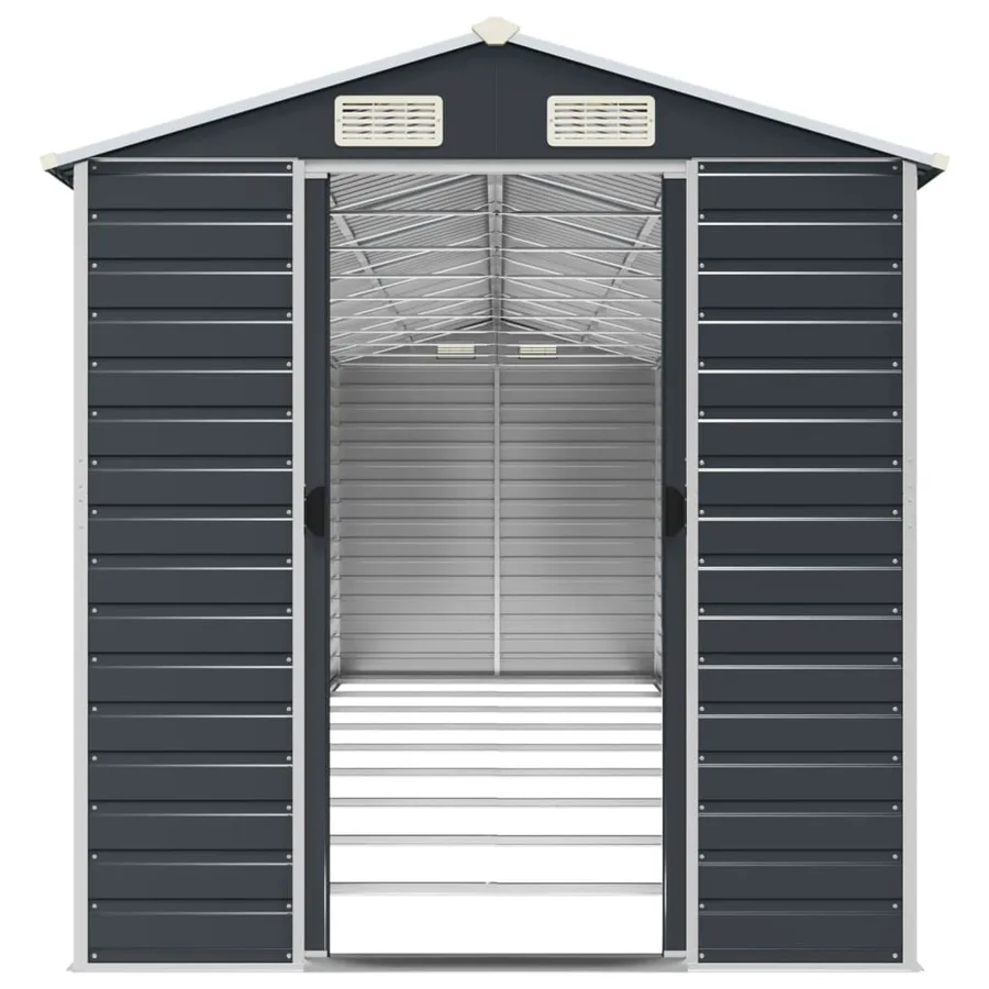 Abri de jardin anthracite 191x810x198 cm acier galvanisé - 5