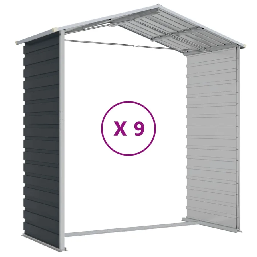 Abri de jardin anthracite 191x810x198 cm acier galvanisé - 9