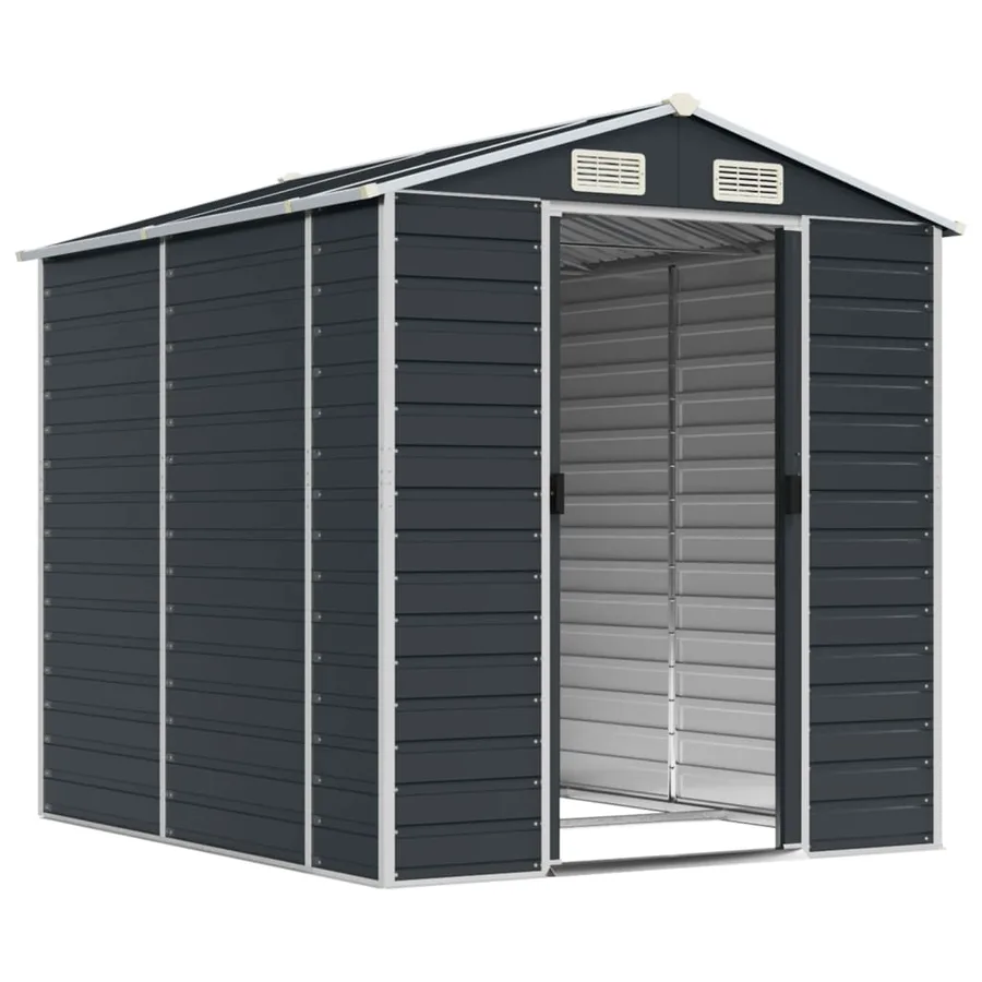 Abri de jardin anthracite 191x215x198 cm acier galvanisé - 3