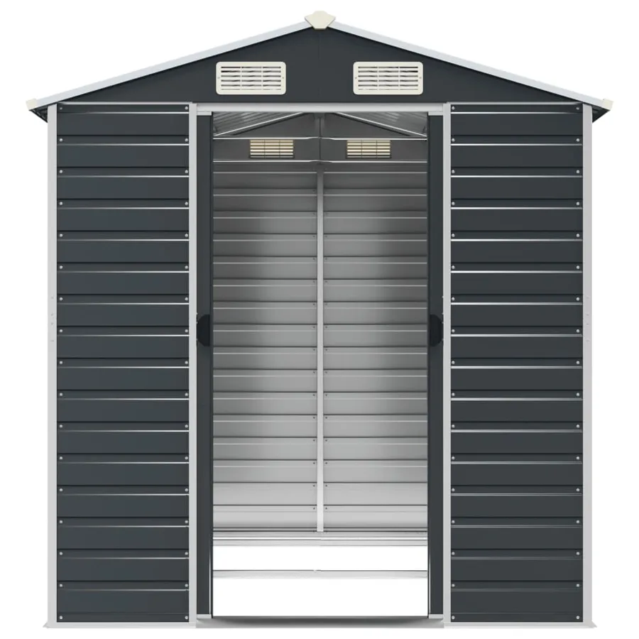 Abri de jardin anthracite 191x215x198 cm acier galvanisé - 5