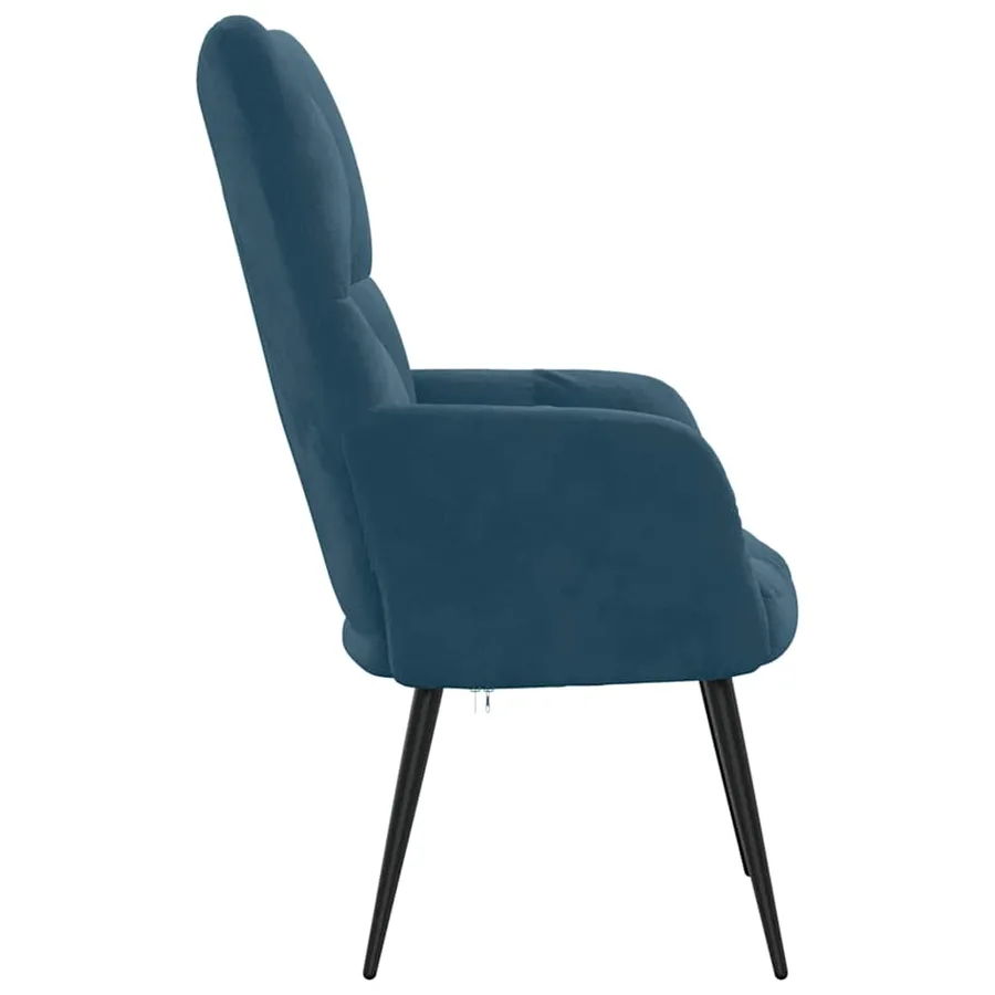 Chaise de relaxation Bleu Velours - 4