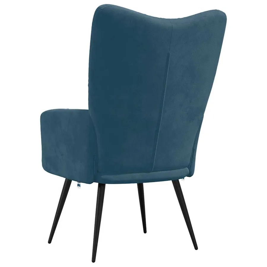 Chaise de relaxation Bleu Velours - 5