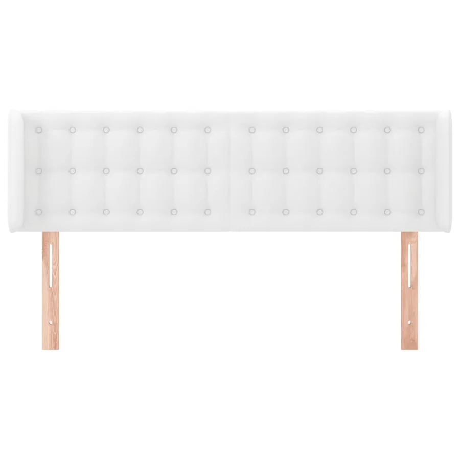 Tête de lit avec oreilles Blanc 147x16x78/88 cm Similicuir - 3