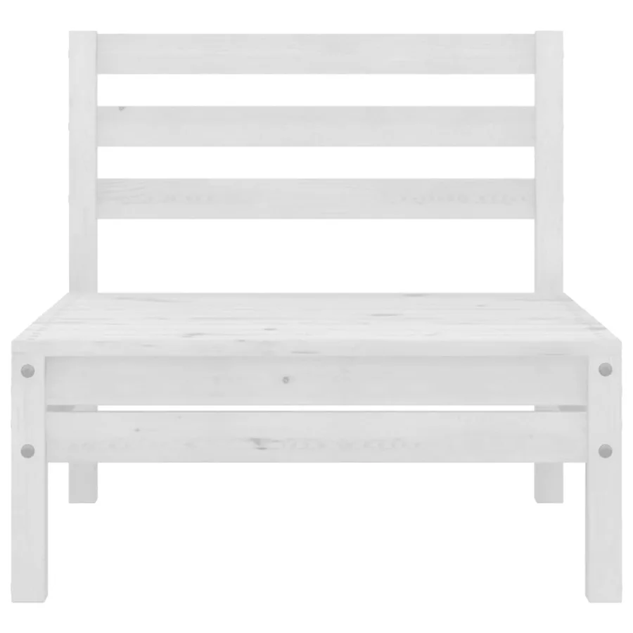 Salon de jardin 4 pcs blanc bois de pin massif - 7