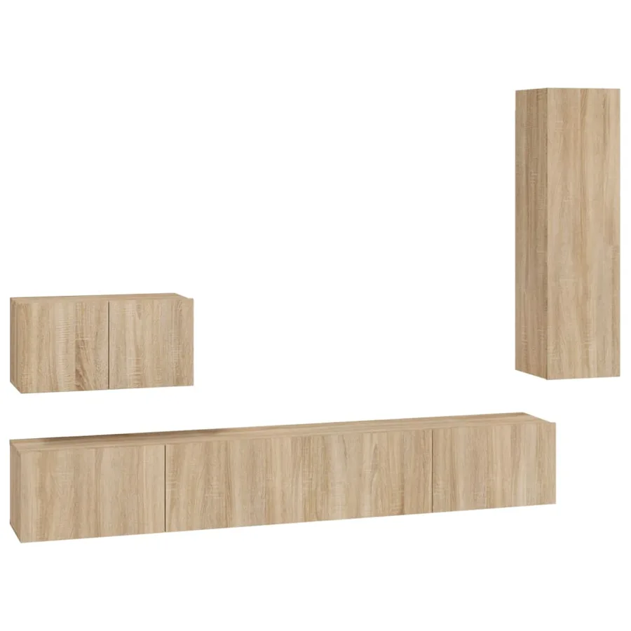 Ensemble de meubles TV 4 pcs Chêne sonoma Bois d'ingénierie - 2