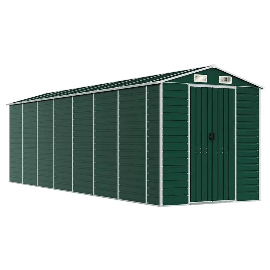 Abri de jardin vert 191x640x198 cm acier galvanisé - 2