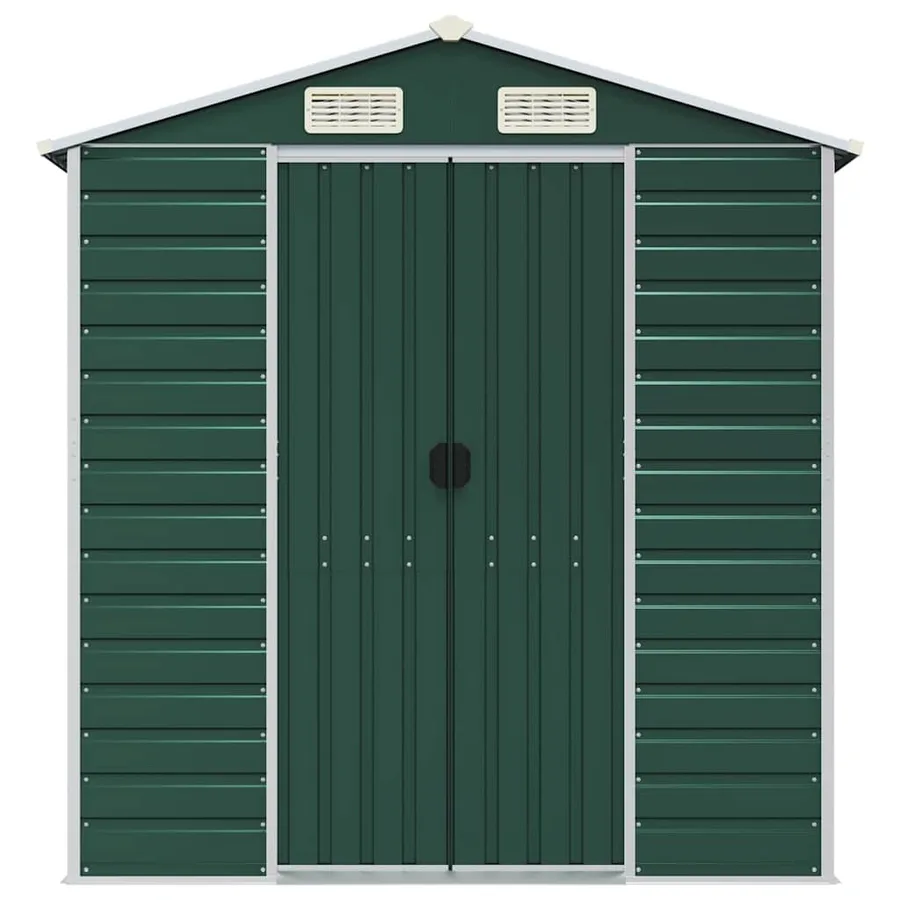 Abri de jardin vert 191x640x198 cm acier galvanisé - 4