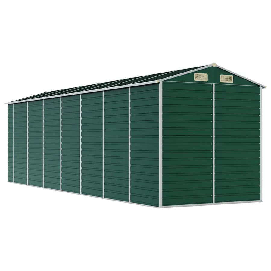 Abri de jardin vert 191x640x198 cm acier galvanisé - 7