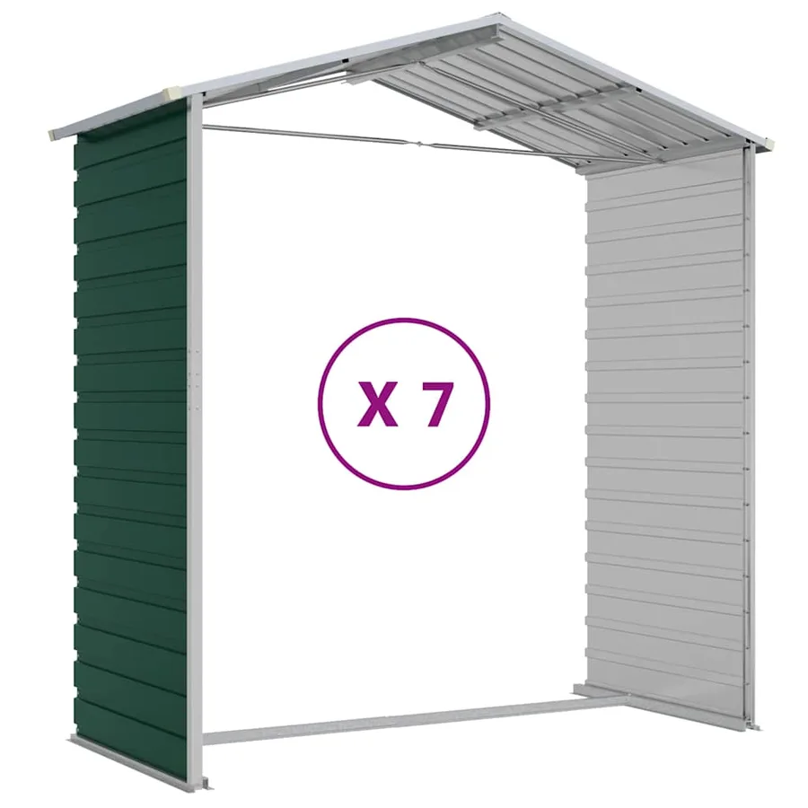 Abri de jardin vert 191x640x198 cm acier galvanisé - 9