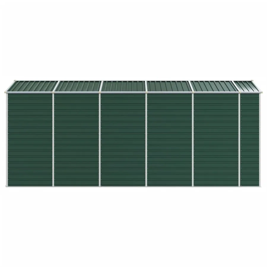 Abri de jardin vert 191x470x198 cm acier galvanisé - 6