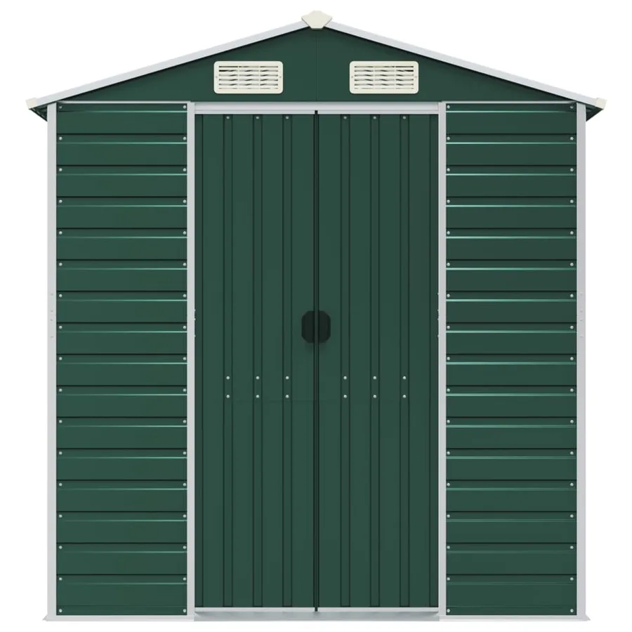 Abri de jardin vert 191x895x198 cm acier galvanisé - 4