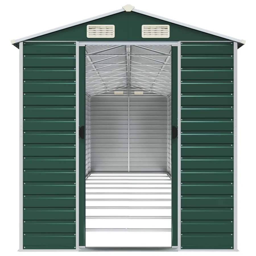 Abri de jardin vert 191x895x198 cm acier galvanisé - 5