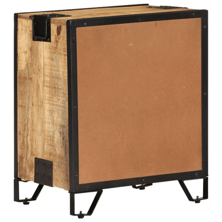 Table de chevet 43x30x51 cm Bois de manguier massif brut - 5