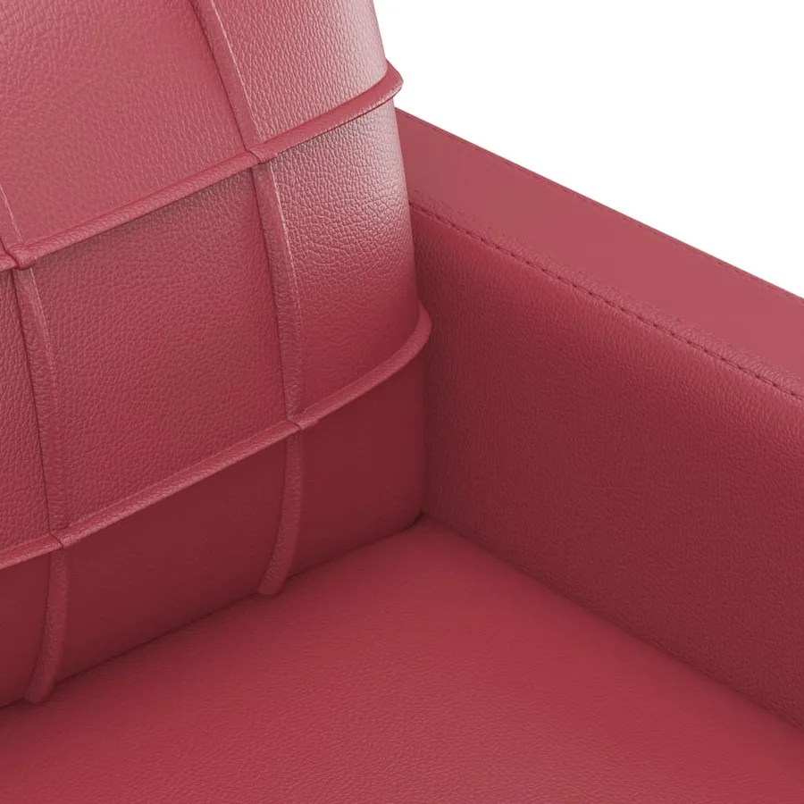 Ensemble de canapés 2 pcs et coussins Rouge bordeaux Similicuir - 5