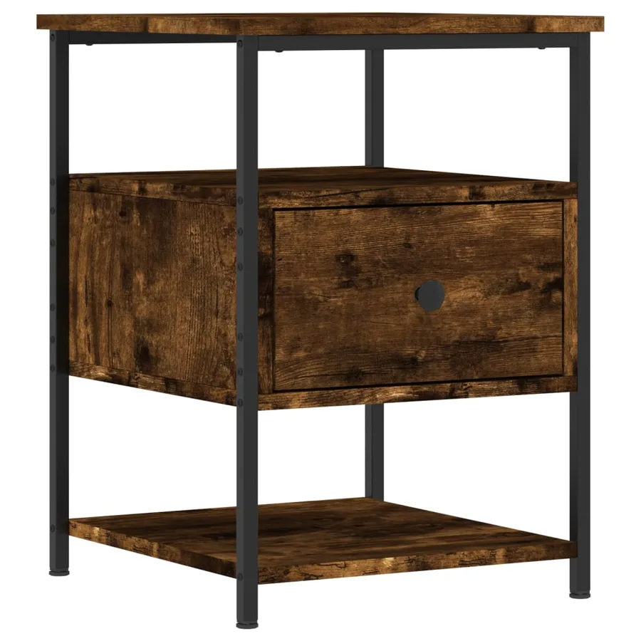 Tables de chevet 2 pcs chêne fumé 40x42x56 cm bois d'ingénierie - 3