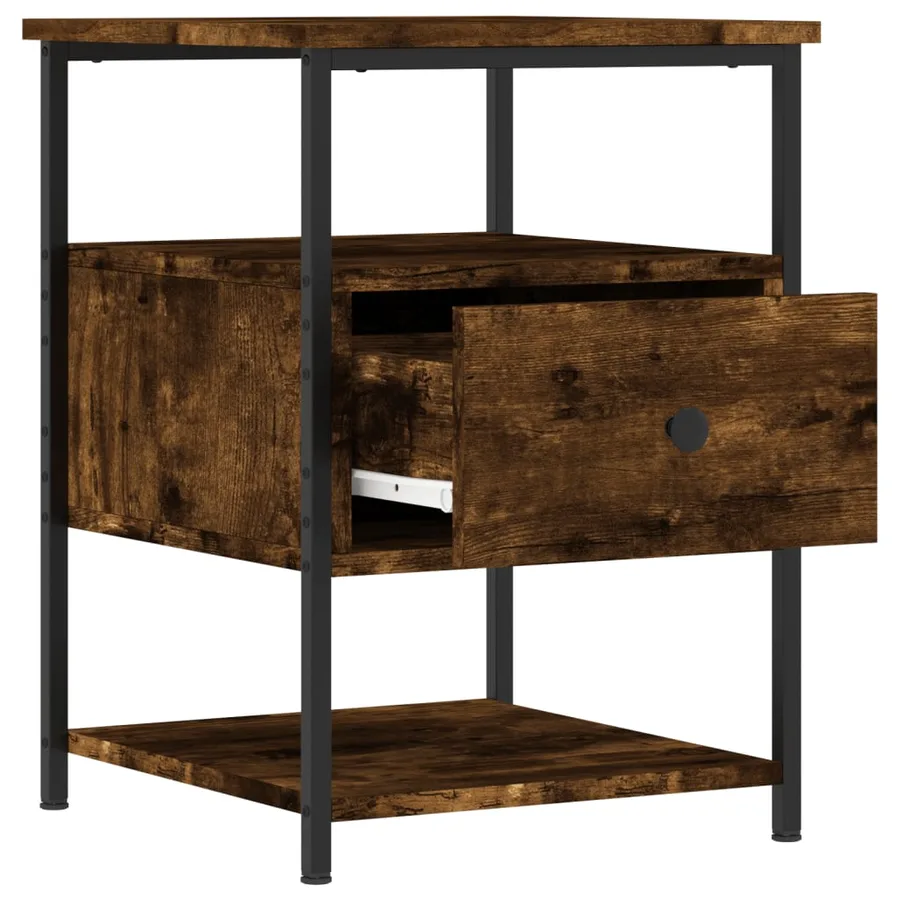 Tables de chevet 2 pcs chêne fumé 40x42x56 cm bois d'ingénierie - 6