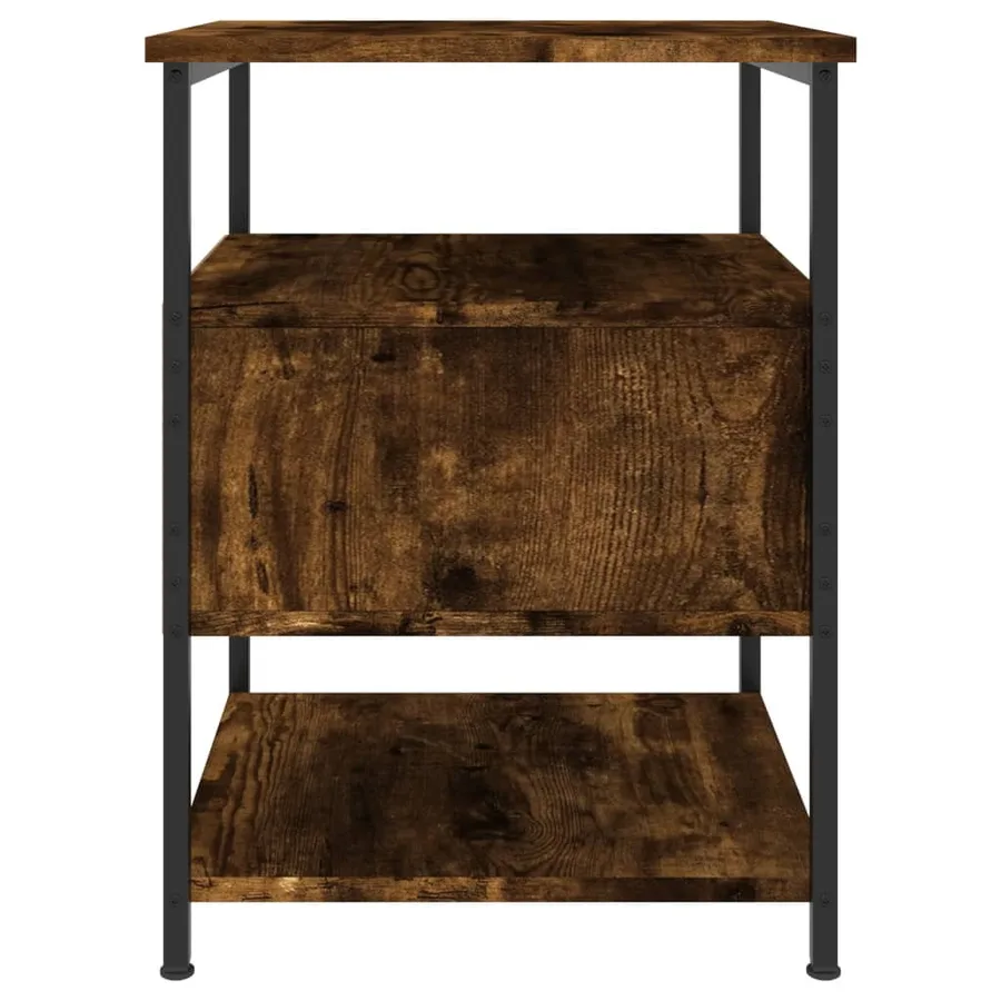 Tables de chevet 2 pcs chêne fumé 40x42x56 cm bois d'ingénierie - 8