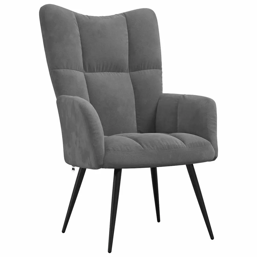 Chaise de relaxation Gris foncé Velours - 2