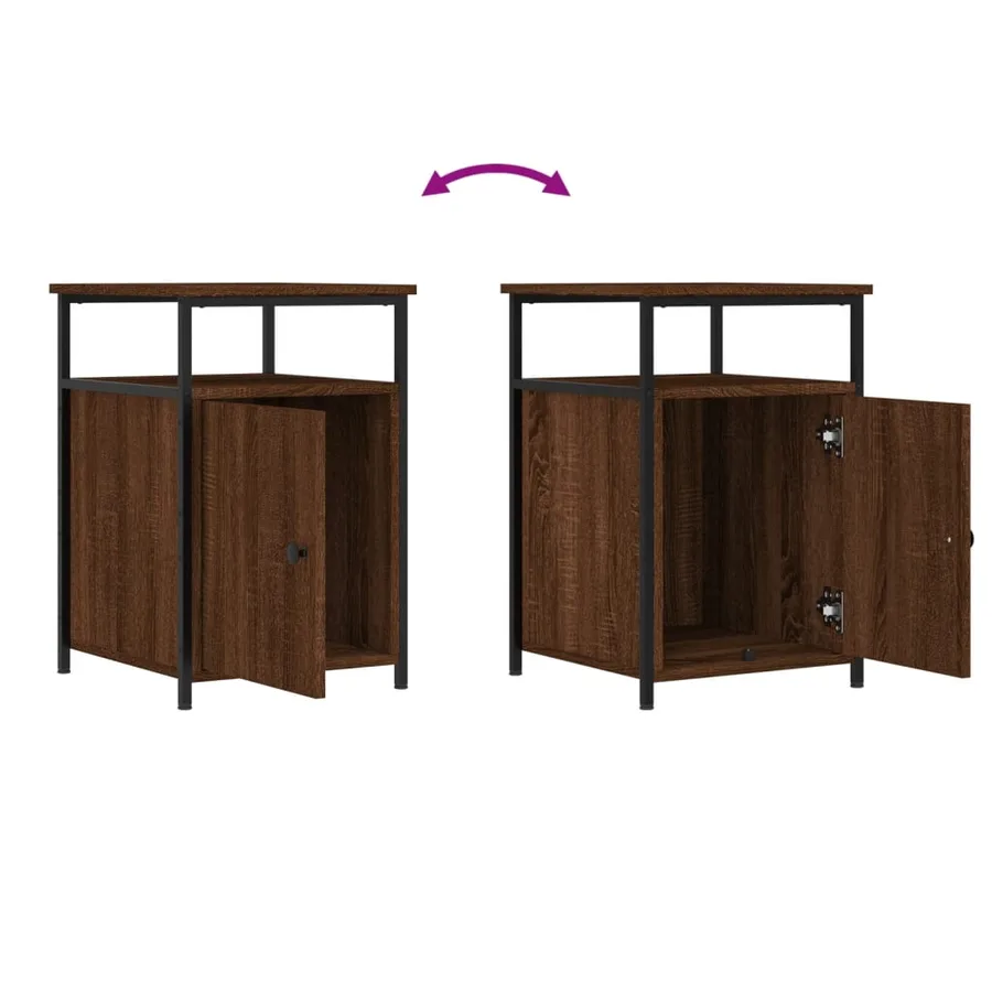 Tables de chevet 2pcs Chêne marron 40x42x60cm Bois d'ingénierie - 10