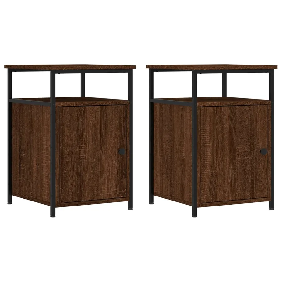 Tables de chevet 2pcs Chêne marron 40x42x60cm Bois d'ingénierie - 2