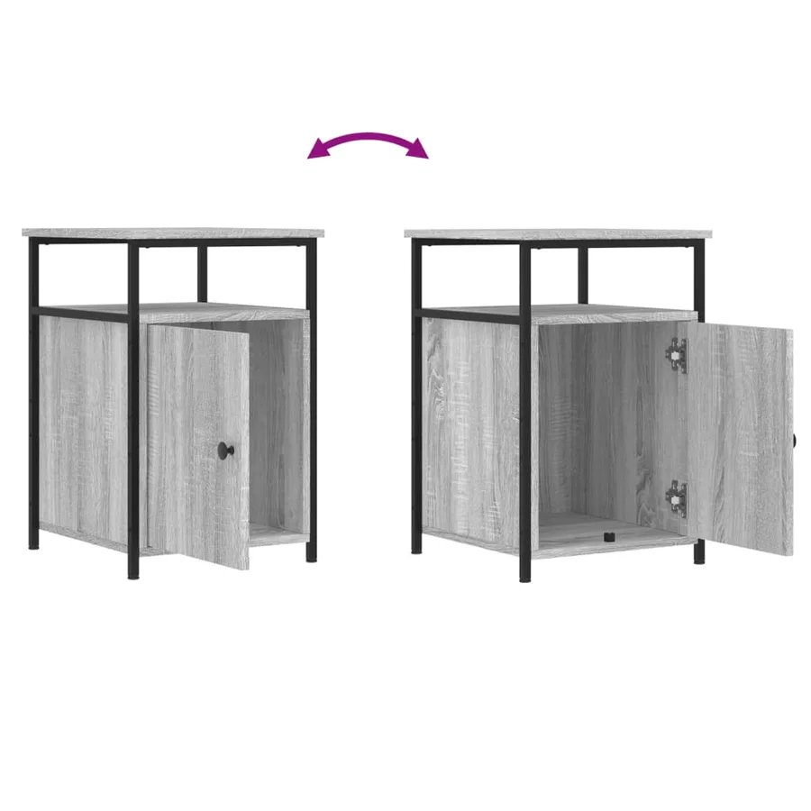 Tables de chevet 2 pcs sonoma gris 40x42x60cm bois d'ingénierie - 10