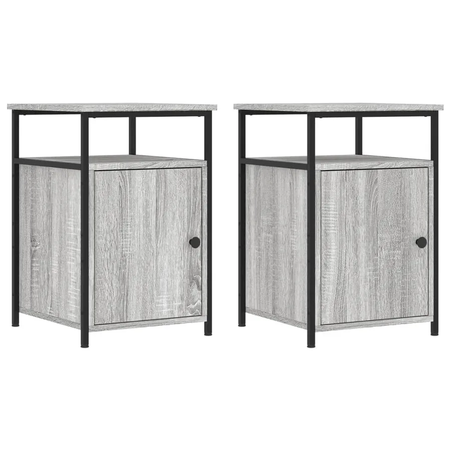 Tables de chevet 2 pcs sonoma gris 40x42x60cm bois d'ingénierie - 2