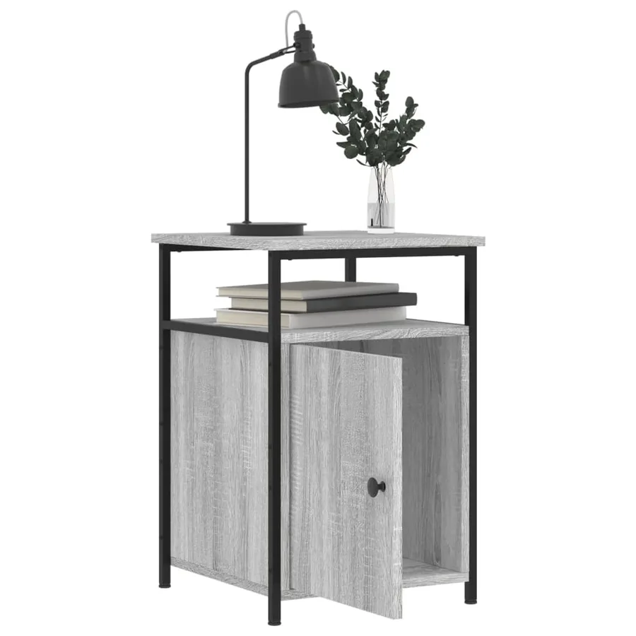 Tables de chevet 2 pcs sonoma gris 40x42x60cm bois d'ingénierie - 5