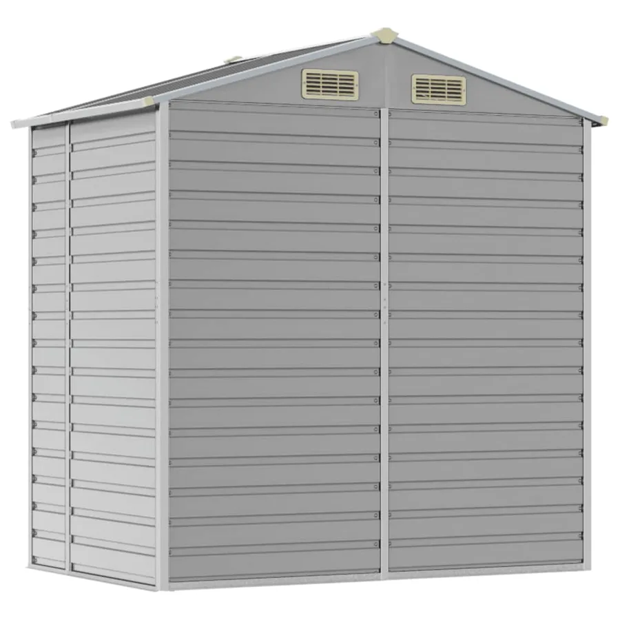 Abri de jardin gris clair 191x130x198 cm acier galvanisé - 7