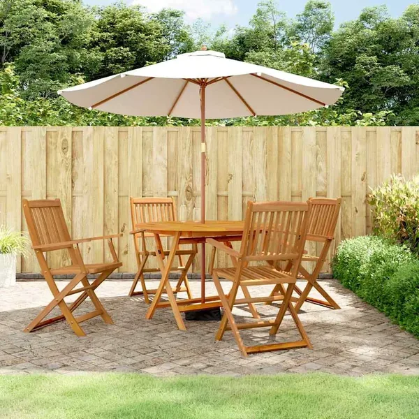 Ensemble de salle à manger de jardin 5 pcs bois d'acacia solide