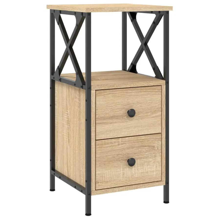 Tables de chevet 2pcs chêne sonoma 34x35,5x70cm bois ingénierie - 3