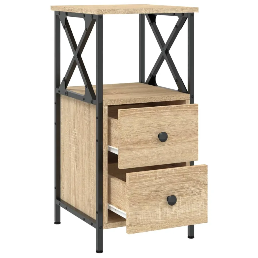 Tables de chevet 2pcs chêne sonoma 34x35,5x70cm bois ingénierie - 4
