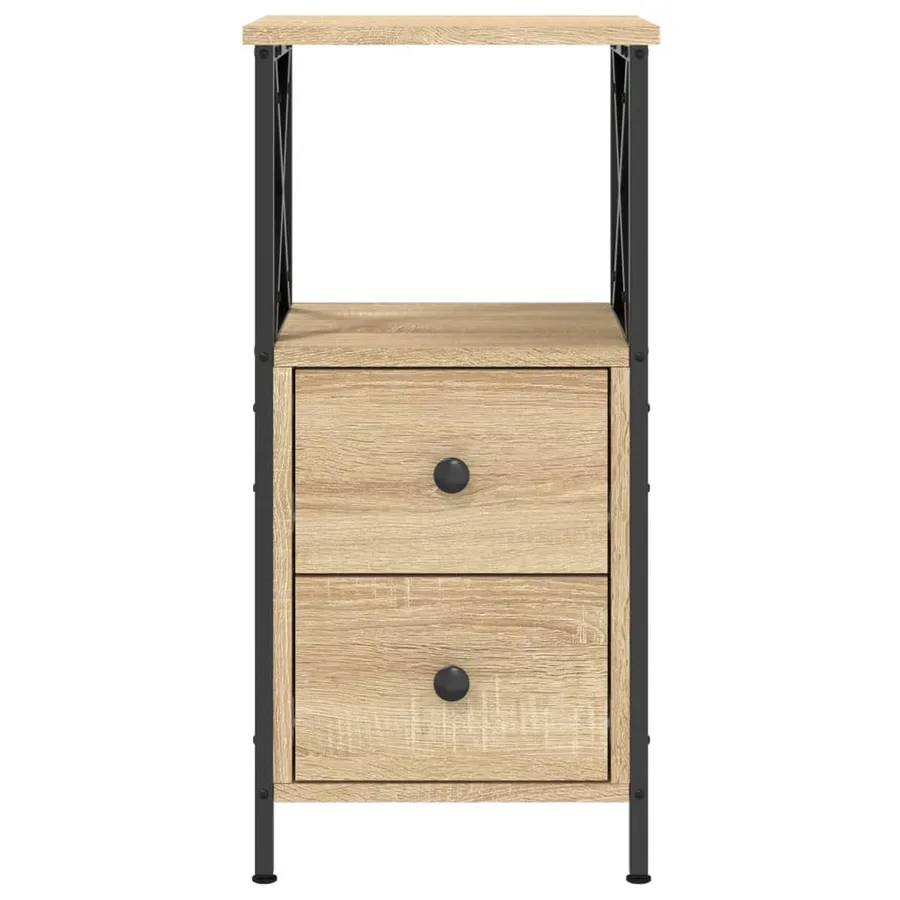 Tables de chevet 2pcs chêne sonoma 34x35,5x70cm bois ingénierie - 5