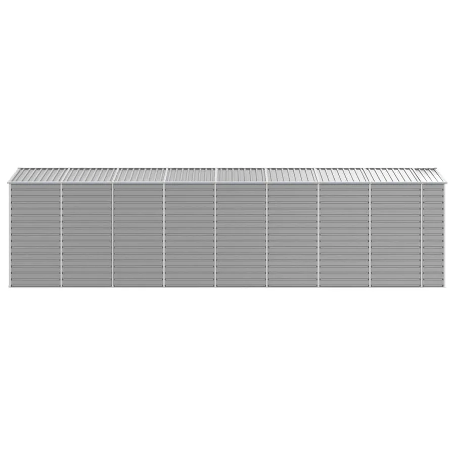 Abri de jardin gris clair 191 x 725 x 198 cm en acier galvanisé - 6
