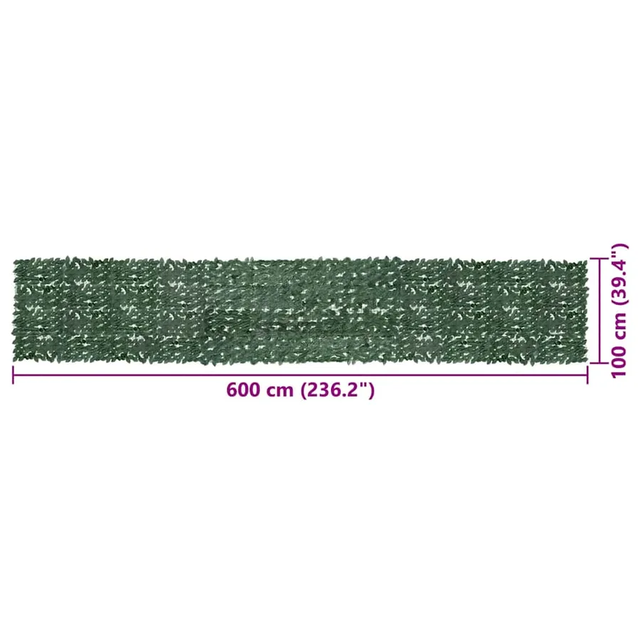Écran de balcon avec feuilles vert foncé 600x100 cm - 7
