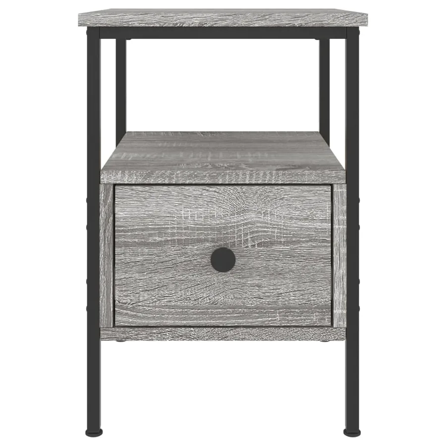 Table de chevet sonoma gris 34x36x50 cm bois d'ingénierie - 6
